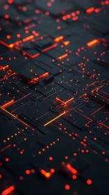 Molten neon circuitry drifting across a midnight grid.