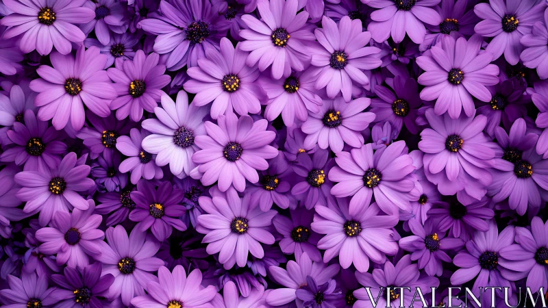 Purple Daisies Dancing in Vibrant Blooms.