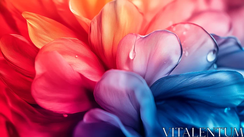 Chromatic bloom where firelight kisses ocean petals.