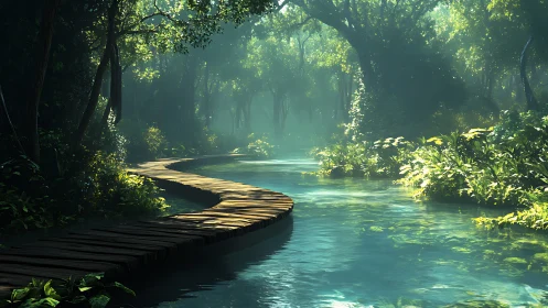 Emerald Dreams: Where Sunlight Meets Serene Waters.