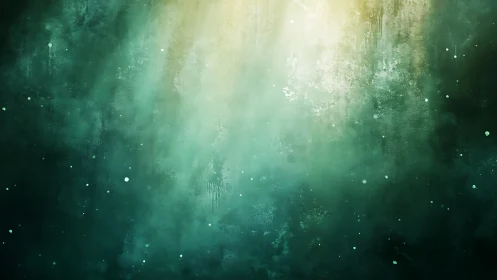 Emerald mist halo where drifting stardust learns to breathe.