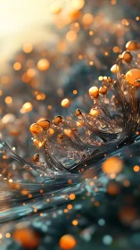 Abstract filament structures with glowing spherical nodes.