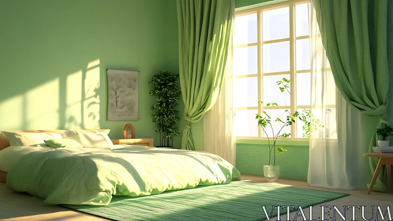 Sunlit mint sanctuary where quiet mornings linger long.