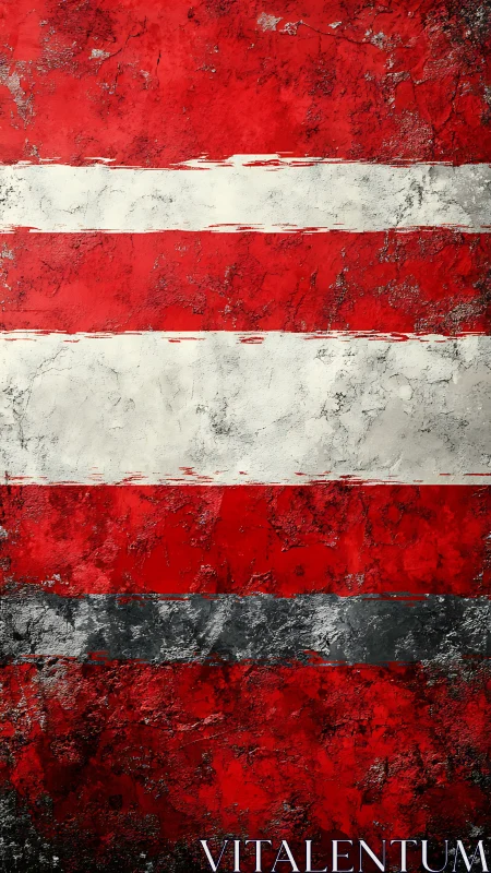 Textured red and white stripes suggest a weathered flag.