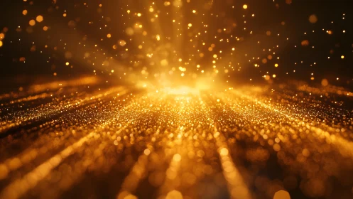 Radiant golden light particles in abstract glowing fantasy style.
