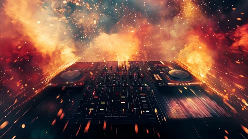 Firestorm DJ console ignites a nebula of cosmic sound.