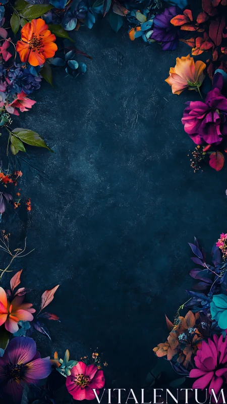 Velvet Night Blooms: Chromatic Petals Frame Mystery.