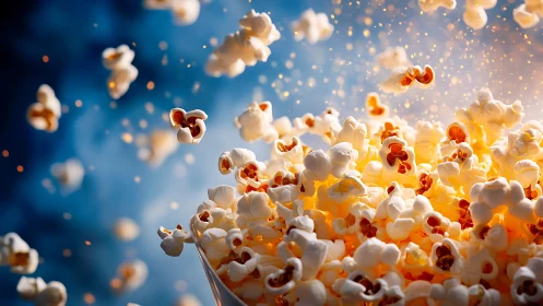 Bursting popcorn kernels in dynamic cinematic close-up scene.
