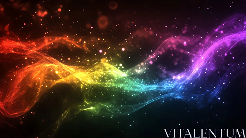 Spectral light trails with luminous particle dispersion on black