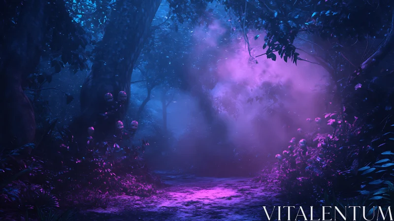 Enchanted Forest Glows With Ethereal Violet Light