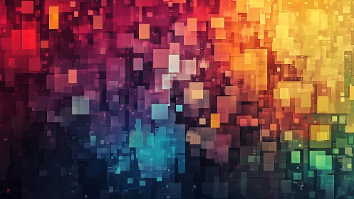 Vibrant abstract digital art with colorful geometric squares.