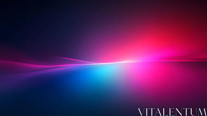 Vibrant glowing abstract waves in neon pink and blue gradient.