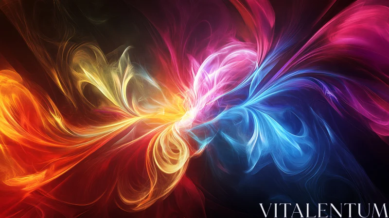 Swirling ribbons of light dance in a radiant cosmic embrace