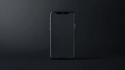 Modern Smartphone with Notch Display Against Dark Gradient