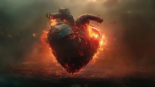 Anatomical organ rendered with incandescent effect