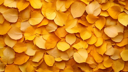 Overlapping golden autumn leaves create dense monochrome texture