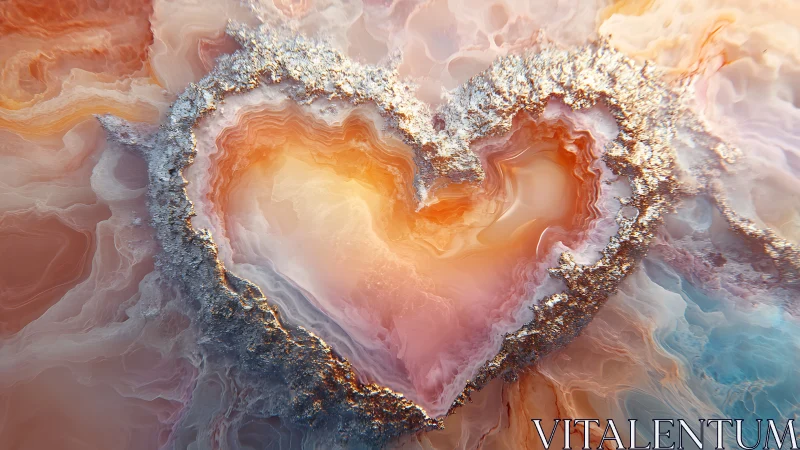 Molten Heart: Crystalline Formation in Abstract Liquid Flow.