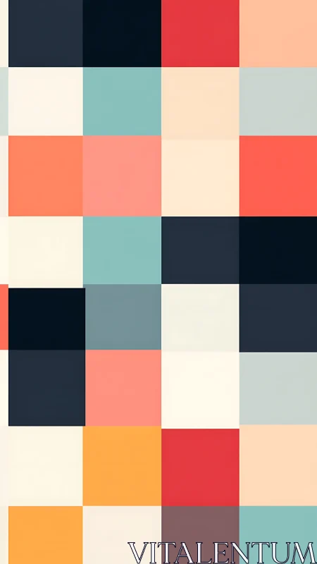 Grid layout arranges uniform colored squares in columns