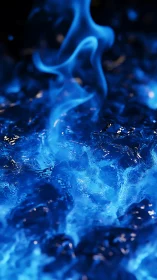 Blue flame dynamics with crystalline ice substrate.