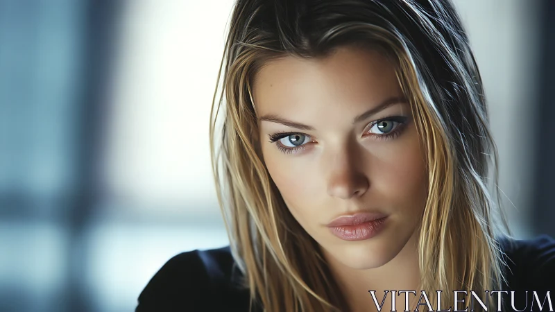 Close-up portrait of young woman with direct gaze.