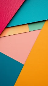 Colorful layered paper geometry in bold flat layout.