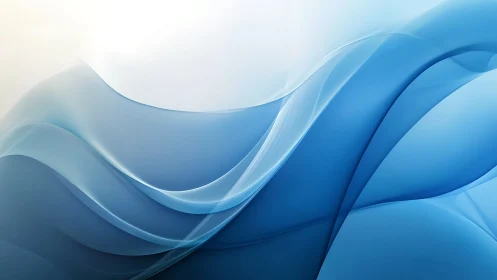 Digital wavescape in translucent blue gradient composition.