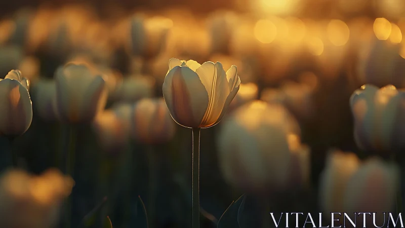 Backlit Tulips at Golden Hour