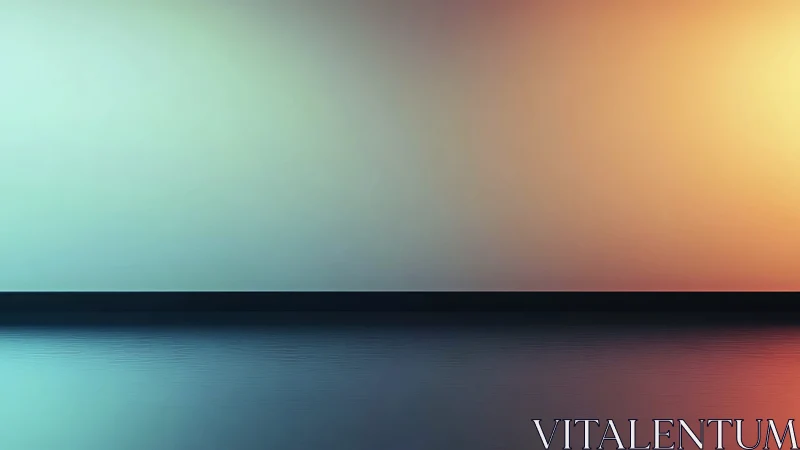 Minimal horizon over reflective surface divides cool and warm glow