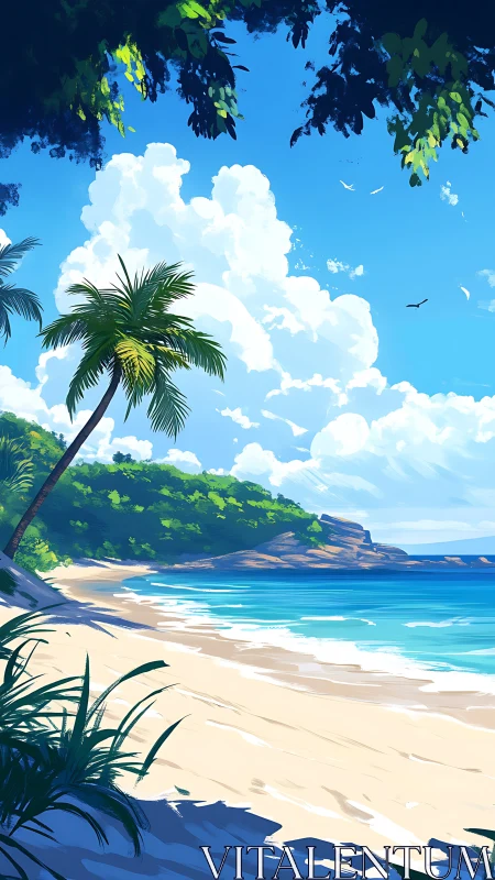 Tropical Paradise Beach Escape Under Sunny Skies.