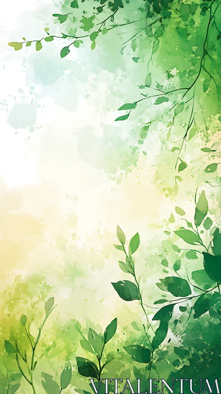 Gentle green branches drift softly through hazy spring light