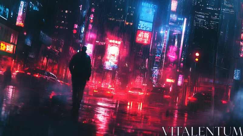 Nocturnal cyber-avenue under neon-saturated rainfall dynamics.