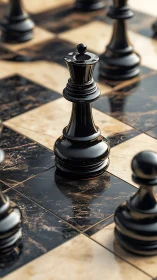 Quiet Power of the Black Queen on Marble Chessboard.
