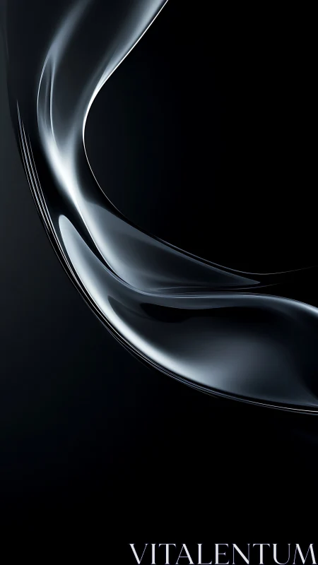Curved metallic ribbon form arcs across a deep black field