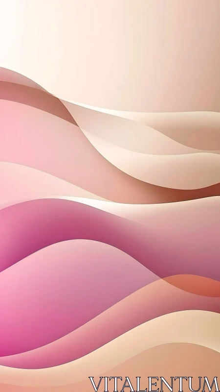 Soft gradient waveforms articulate layered pink tonal depth