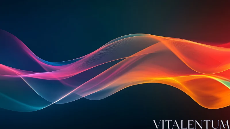 Vibrant multicolor light waves flow across dark gradient