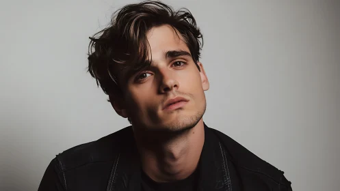 Male subject in three-quarter portrait against plain backdrop.