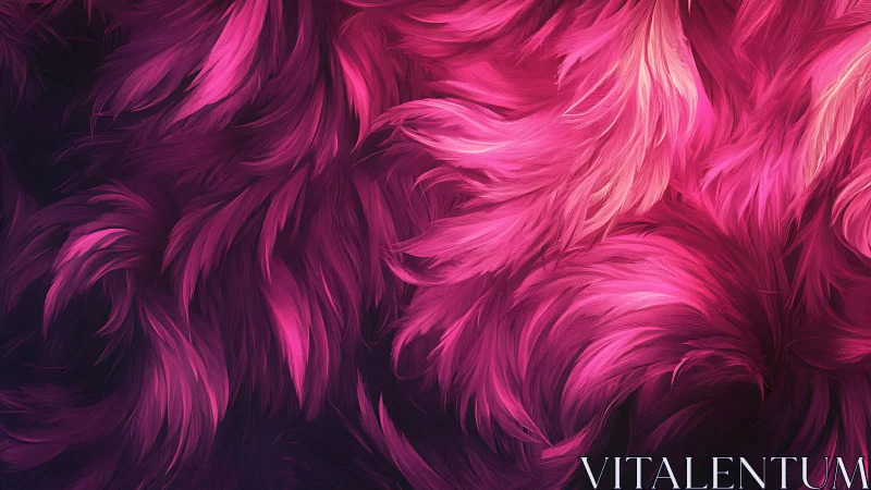 Bright pink feather textures form dense overlapping waves