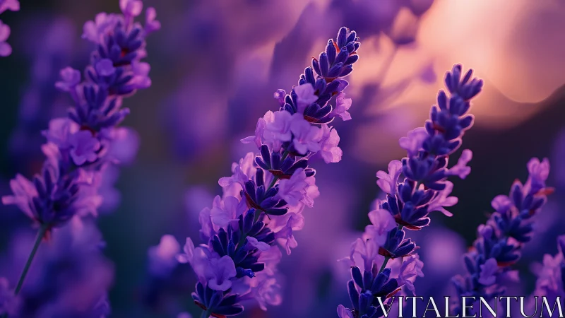 Lavender Spikes in Soft Focus: Macro Floral Study with Bokeh.