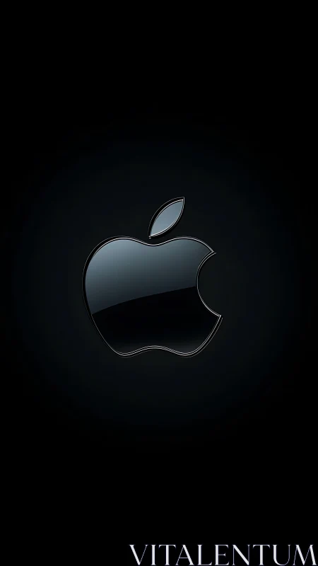 Apple Logo 3D Render on Black Background
