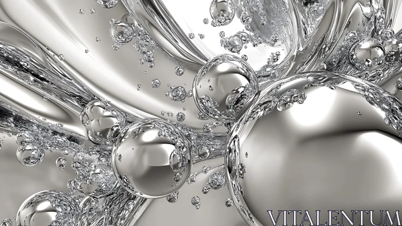 High-gloss fluid metal bubbles with reflective caustic surfaces