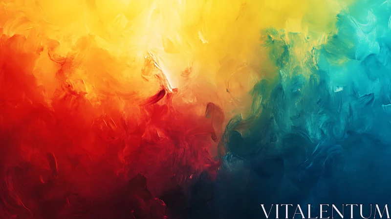 Vibrant triadic gradient merges fire reds with cool blues