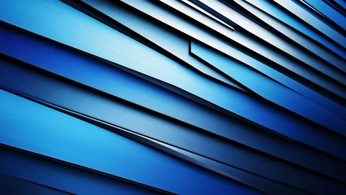 Layered cobalt panels in diagonal abstract geometric composition
