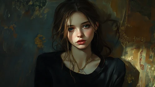 Soft-lit gaze keeps quiet secrets in painterly dusk tones