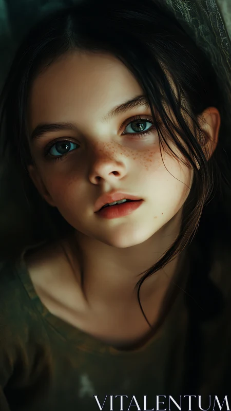 Emerald-Eyed Wonder Gazes Through Shadows With Knowing Intent