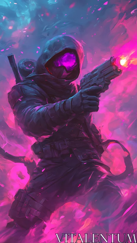 Neon ballistics operative within magenta plasma turbulence.
