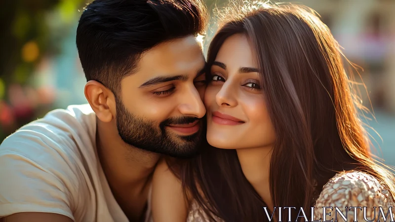 Intimate Couple Portrait in Golden Sunlight