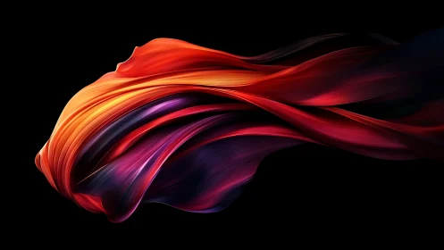 Flowing abstract ribbons in warm gradient colors.