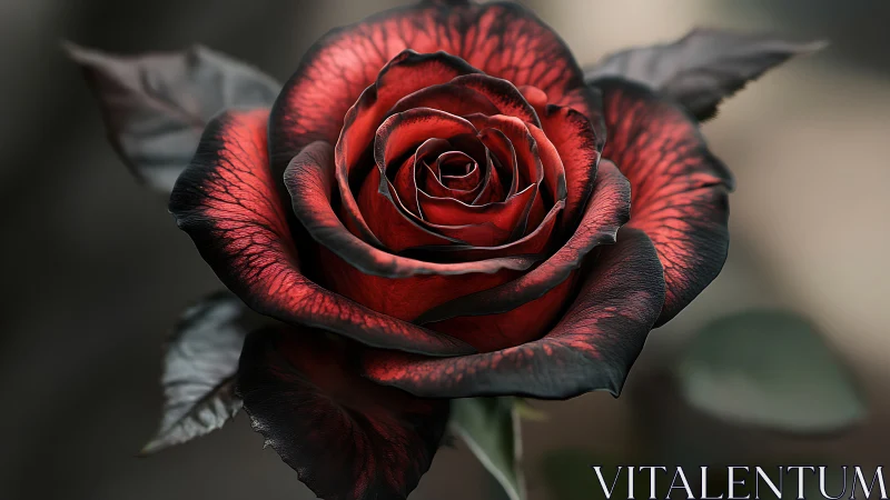 Crimson Velvet Shadow Rose: Darkness Kissed Bloom.