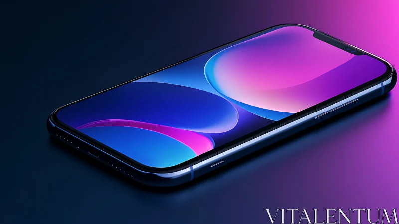 Modern smartphone displaying vibrant gradient liquid interface design with dynamic color transitions