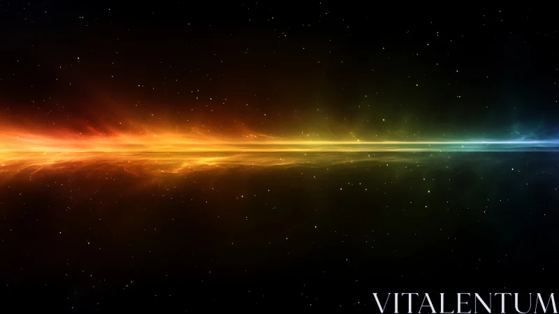 Horizontal spectrum light band in deep space environment.